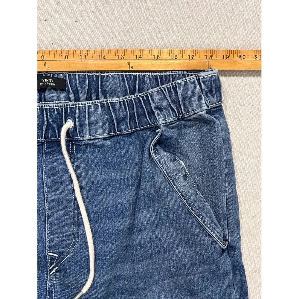 True Religion Mens 36 Vinny Ultra Baggy Carpenter Pants Blue Denim Double Knees
